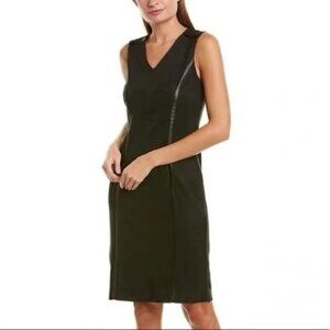 J. Mclaughlin Dominique Faux Suede Leather Dress - Black XS